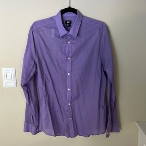 H&M size M purple button down dress shirt.